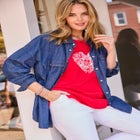 Snap Front 4-Pocket Denim Big Shirt image number null