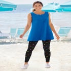 Stretch-Cotton Knit Pull-On Printed Pocket Leggings image number null