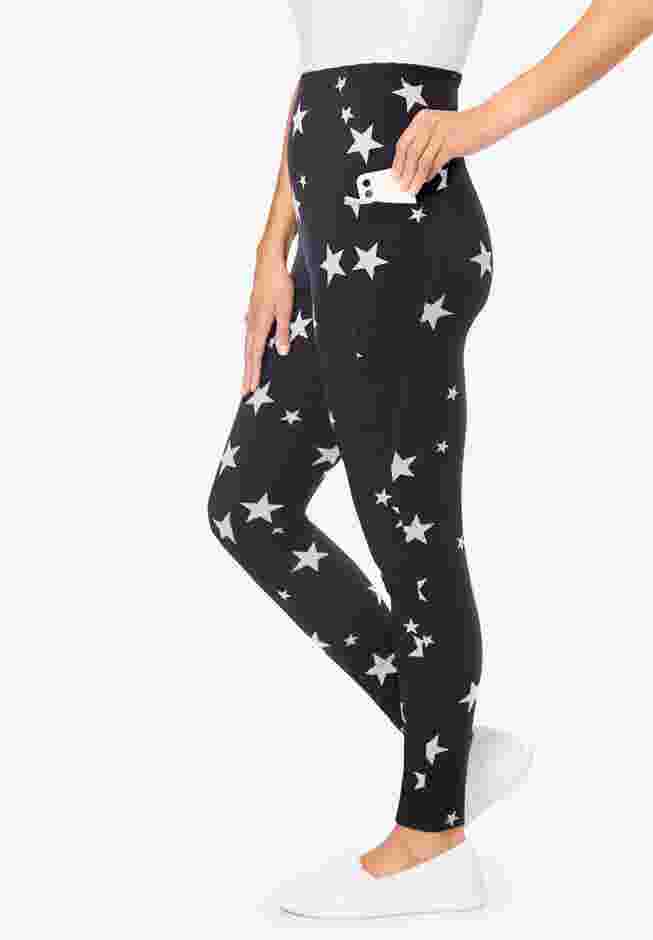 Stretch Cotton Printed Pocket Legging image number 2