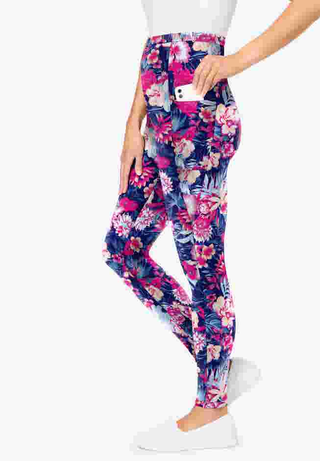 Stretch Cotton Printed Pocket Legging image number 2