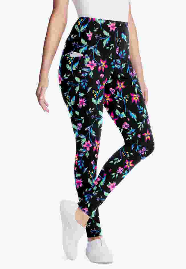 Stretch Cotton Printed Pocket Legging image number 0