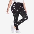 Stretch-Cotton Knit Pull-On Printed Pocket Leggings image number null