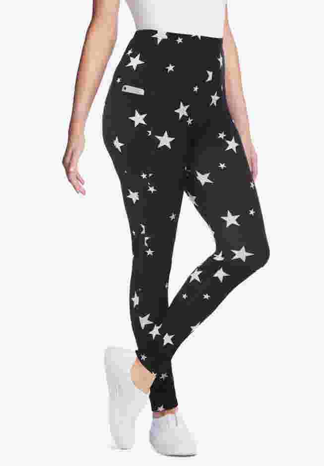 Stretch Cotton Printed Pocket Legging image number 0