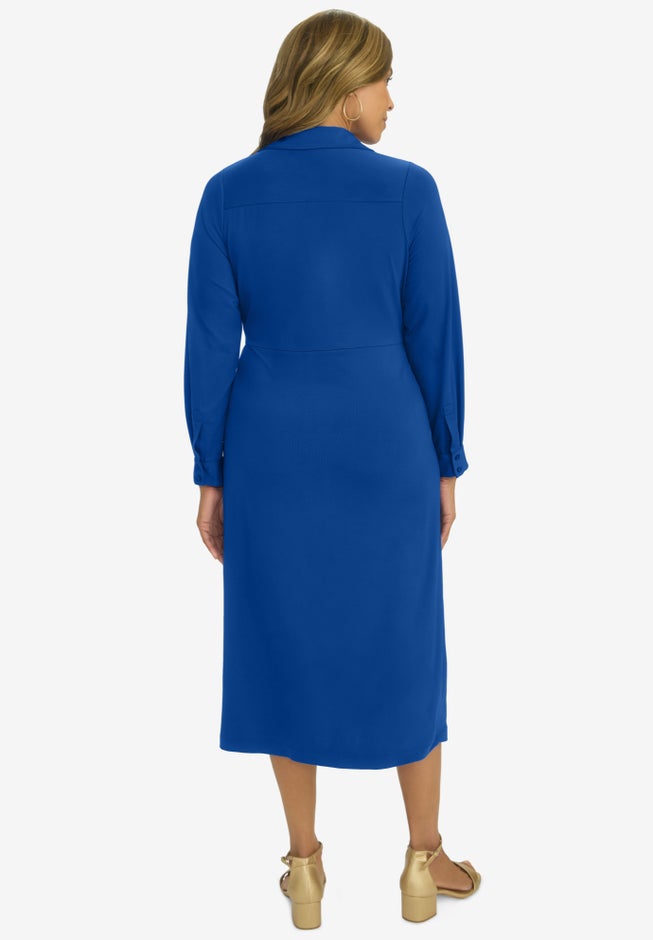 Side Knot Midi Wrap Dress image number 1
