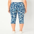 Stretch-Cotton Knit Pull-On Printed Pocket Capri Leggings image number null
