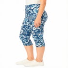 Stretch-Cotton Knit Pull-On Printed Pocket Capri Leggings image number null