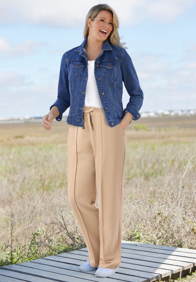 Easy Going Knit Pull-On Drawstring Pants image number 3