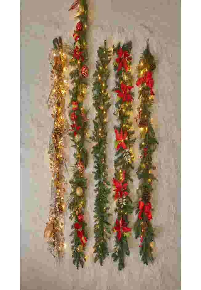 6' Pre-Lit Gold & Silver Garland image number 1