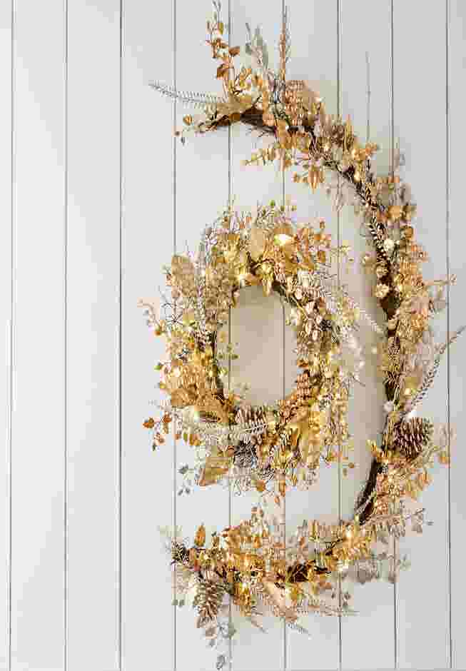 6' Pre-Lit Gold & Silver Garland image number 2