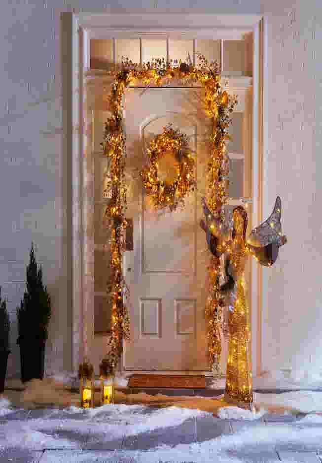 6' Pre-Lit Gold & Silver Garland image number 3