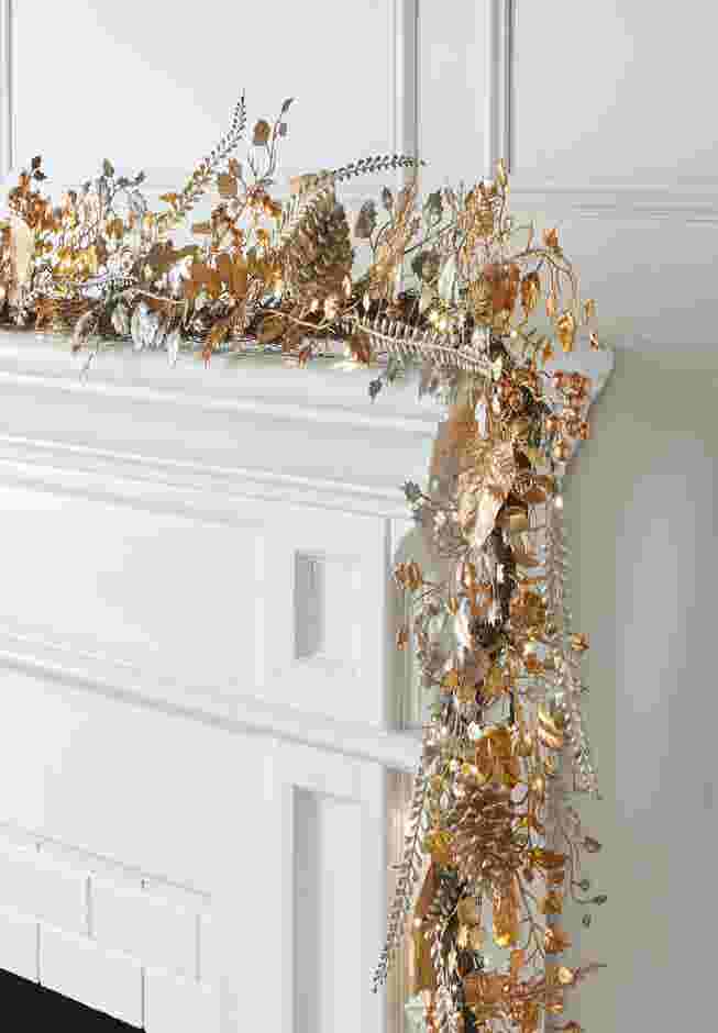 6' Pre-Lit Gold & Silver Garland image number 0