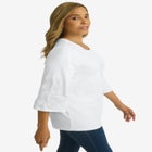 Stretch Floral Embroidered Tee image number null