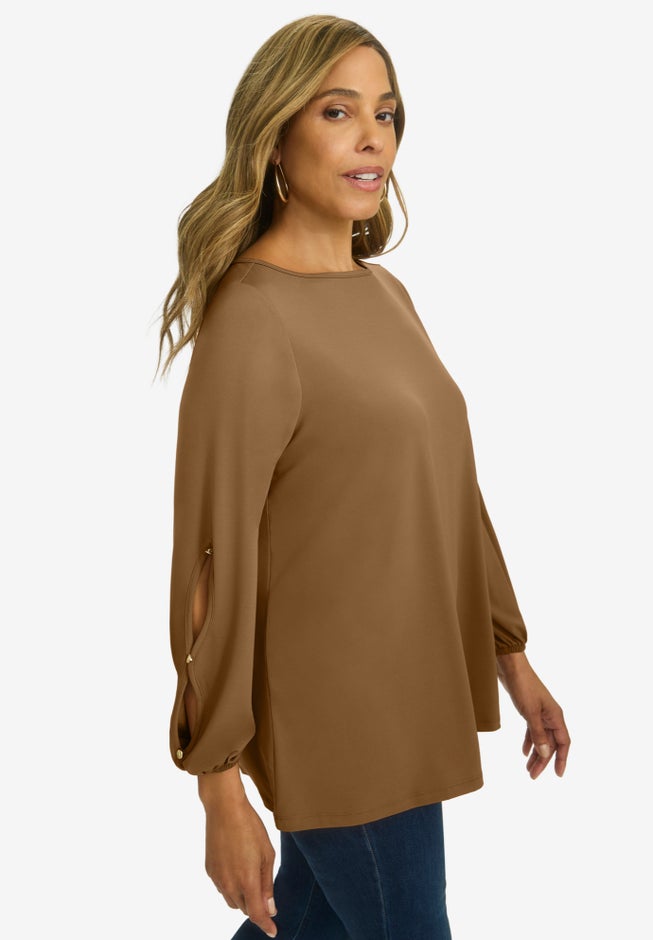 Stretch Cutout Sleeve Top image number 2