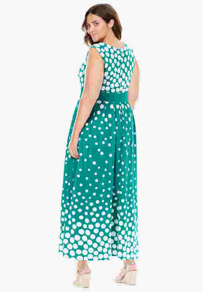 Banded-Waist Print Maxi Dress image number 1