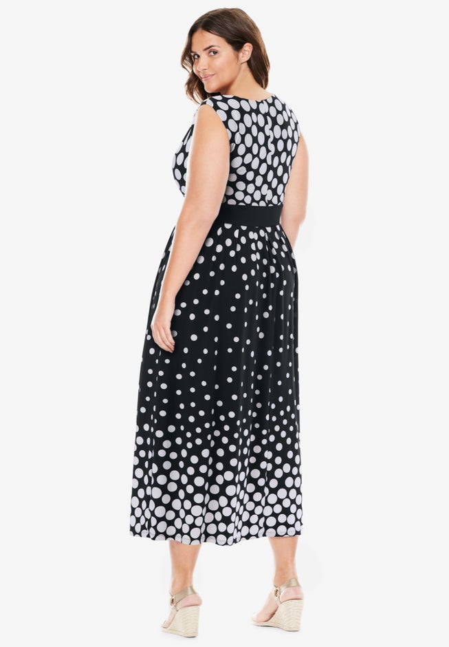 Banded-Waist Print Maxi Dress image number 1