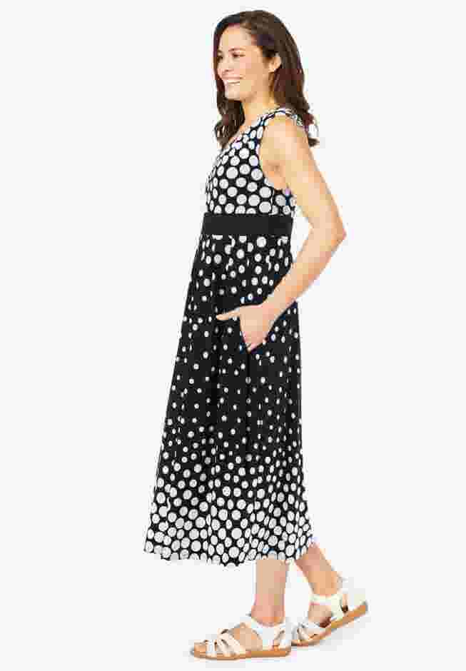 Banded-Waist Print Maxi Dress image number 2