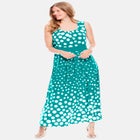 Banded-Waist Print Maxi Dress image number null