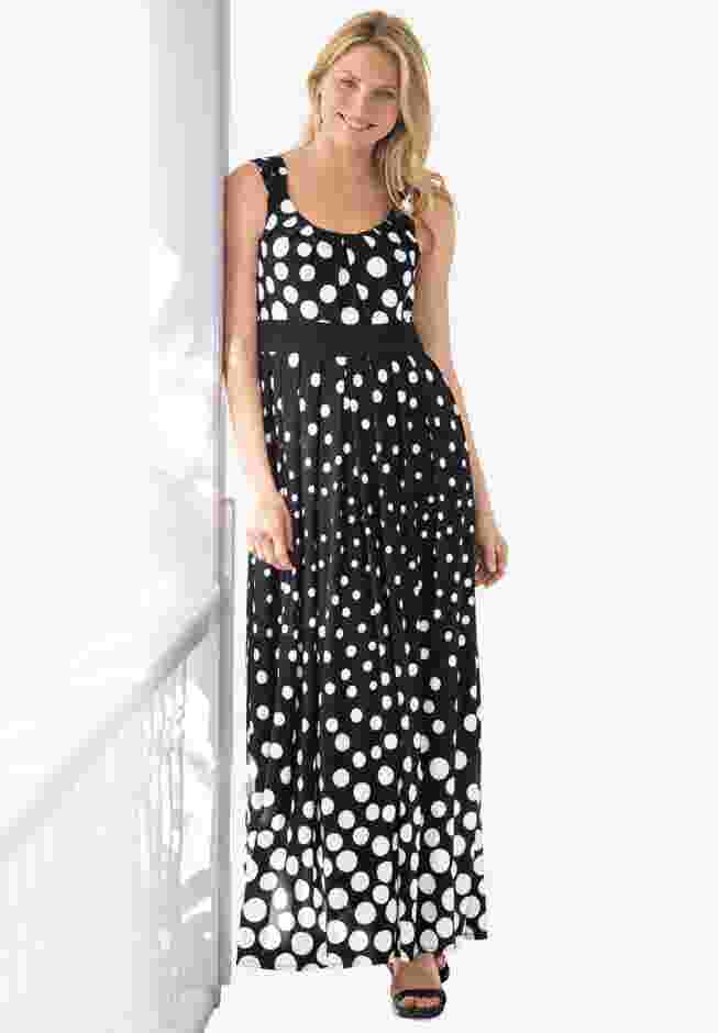Banded-Waist Print Maxi Dress image number 0