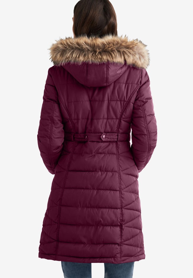 Faux Fur Trim Puffer image number 1