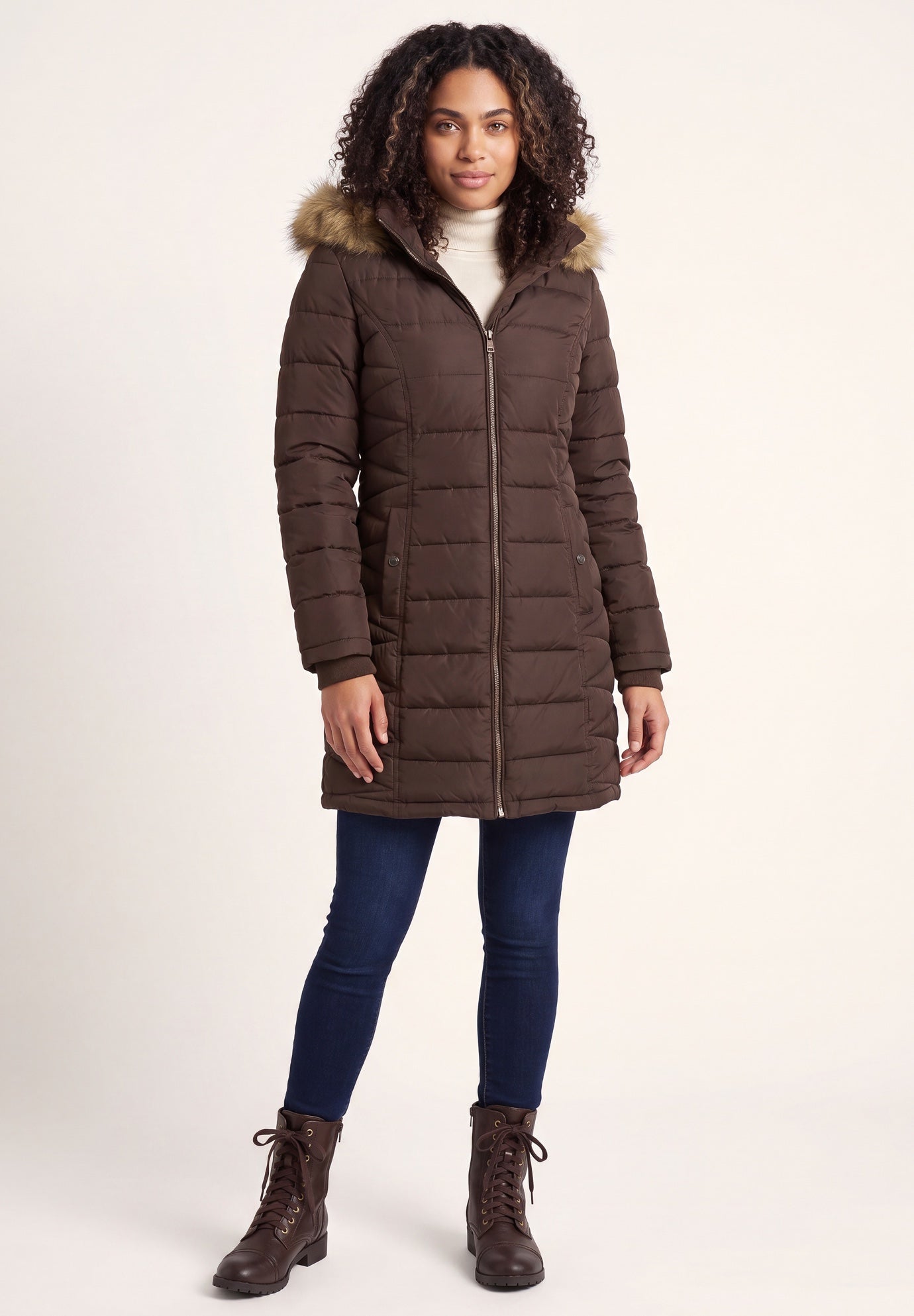 Faux Fur Trim Puffer image number 0