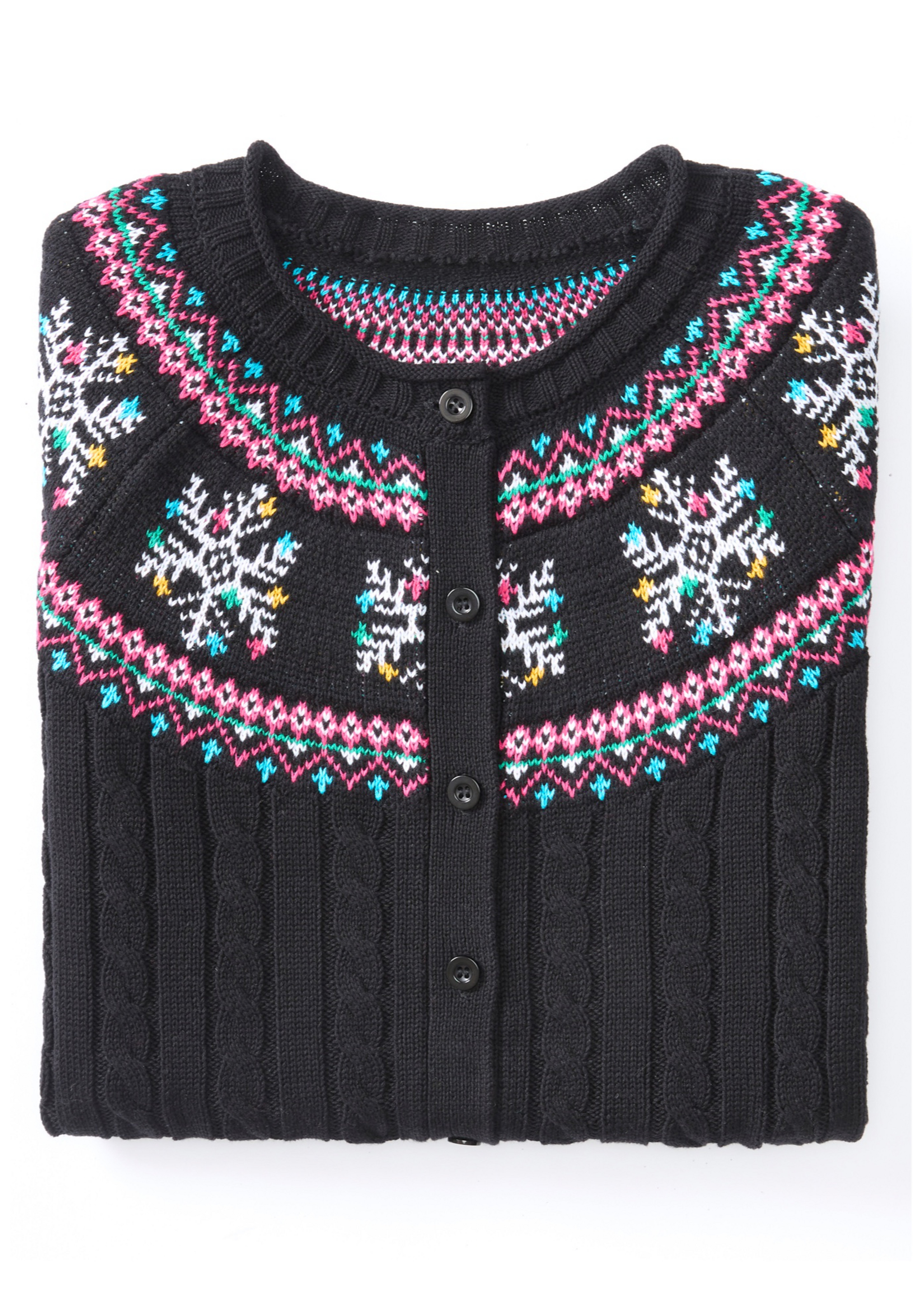 Fair Isle Cardigan Sweater image number 1