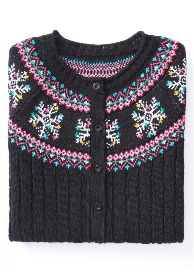 Fair Isle Cardigan Sweater image number 1