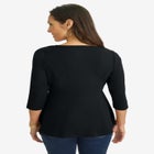 Knit Crepe Sweetheart Neck Top image number null