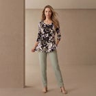 Knit Crepe Sweetheart Neckline Peplum Top image number null