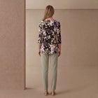 Knit Crepe Sweetheart Neckline Peplum Top image number null