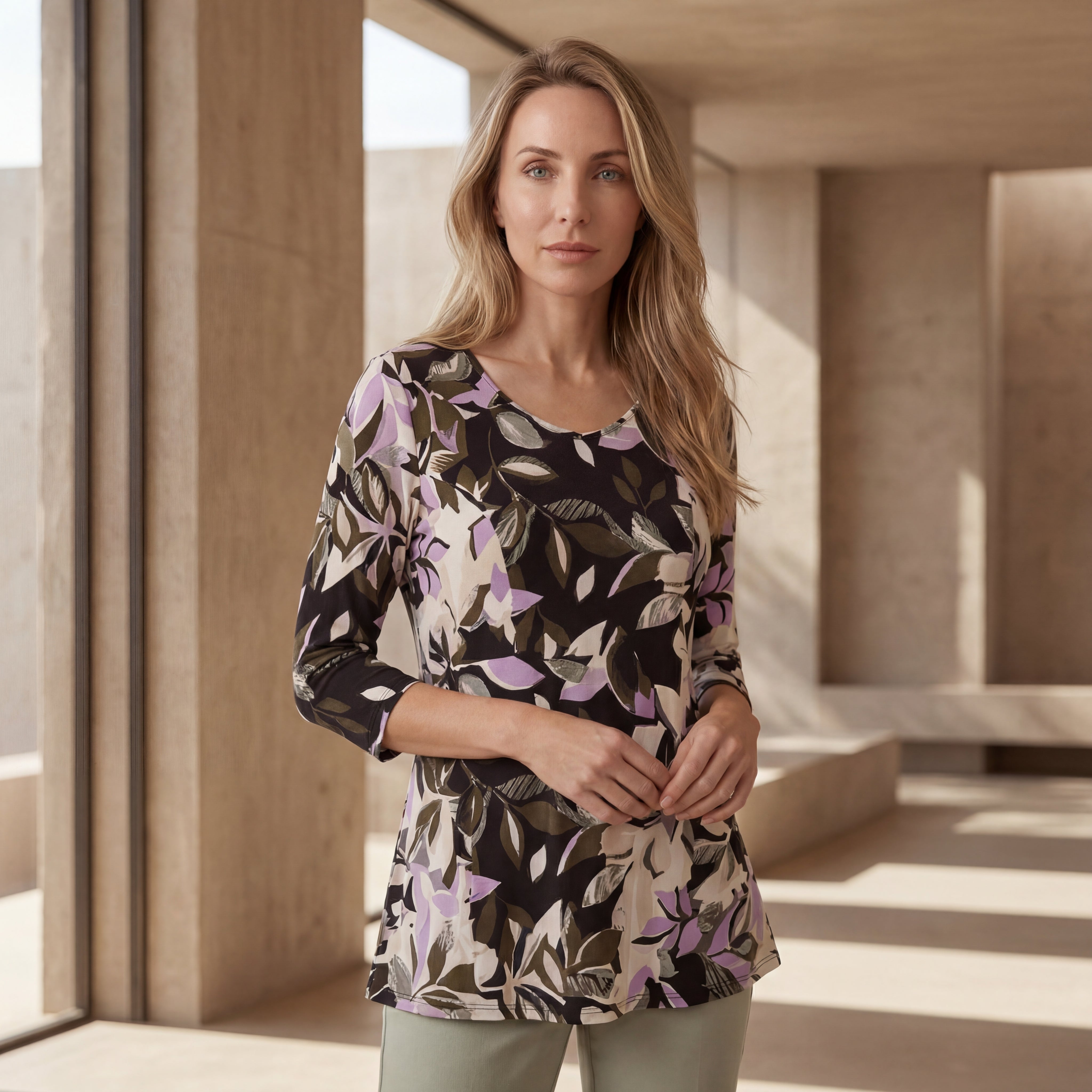 Knit Crepe Sweetheart Neckline Peplum Top image number 0