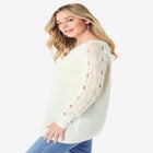 Pointelle Sleeve Pullover image number null