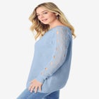Pointelle Sleeve Pullover image number null