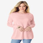 Pointelle Sleeve Pullover image number null