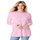 Pointelle Sleeve Pullover image number null
