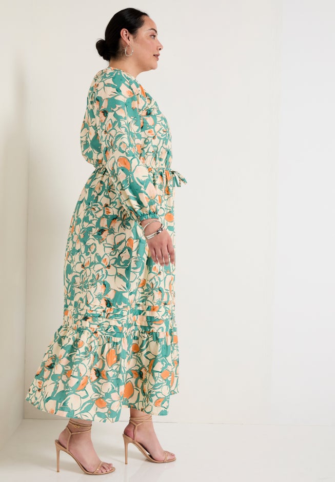 Raglan Puff Sleeve Maxi Dress image number 2