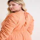 Cotton Voile Ruched Midi Dress image number null