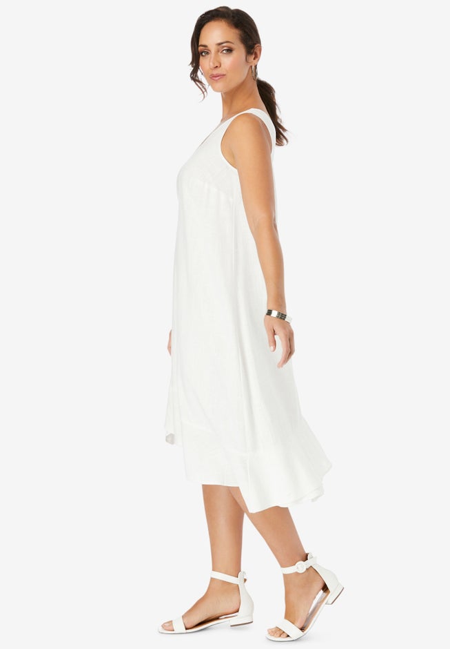 Linen Flounce Dress image number 2