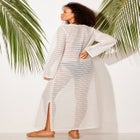 Lightweight Crochet V-Neck Dress Cover Up image number null