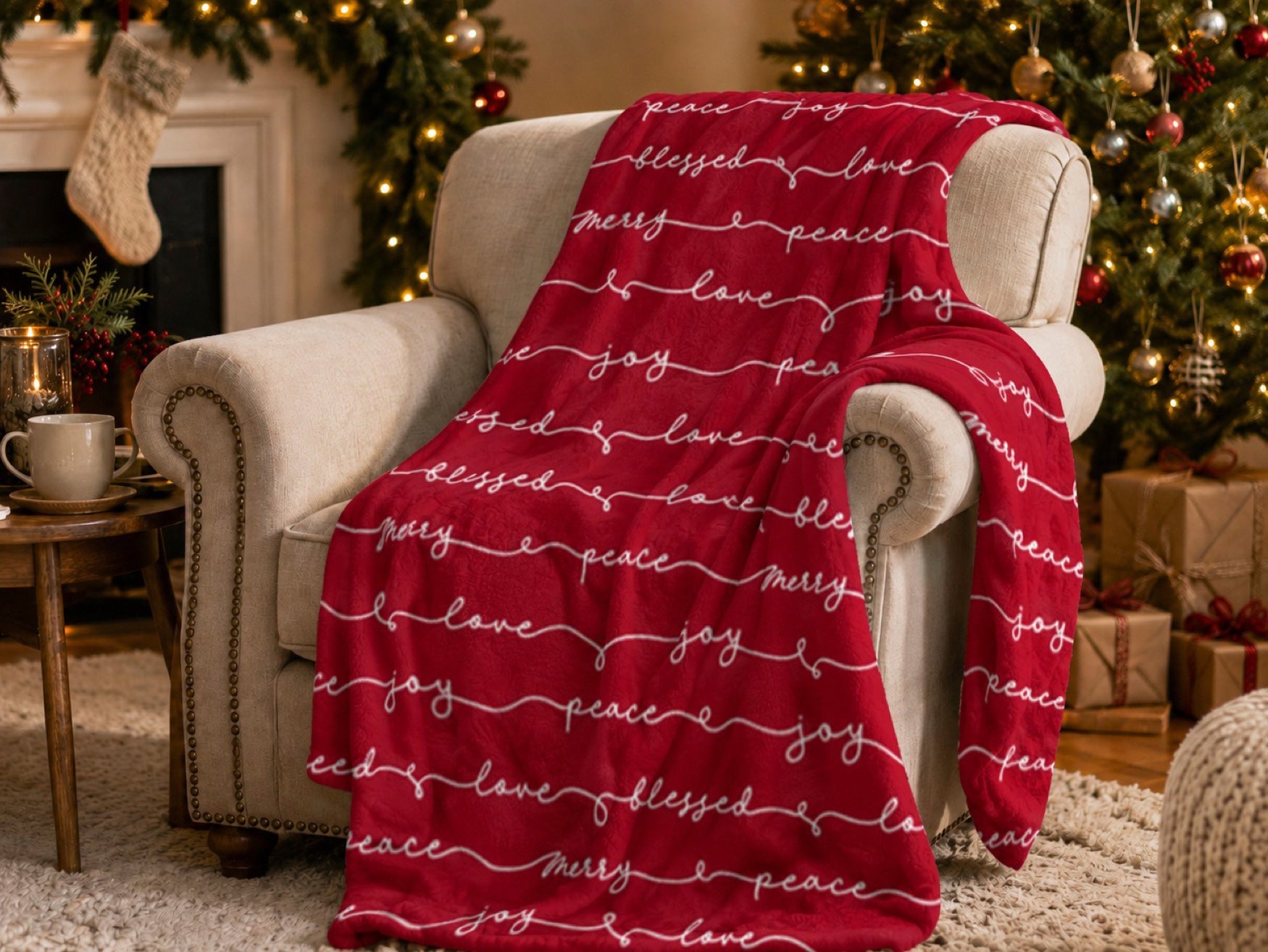 Printed Velvet Plush Throw image number 0