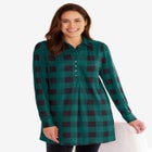Plaid Knit Tunic With Collar image number null