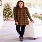 Plaid Knit Tunic With Collar image number 0