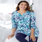 7-Day Three-Quarter Sleeve Notch-Neck Tunic image number null