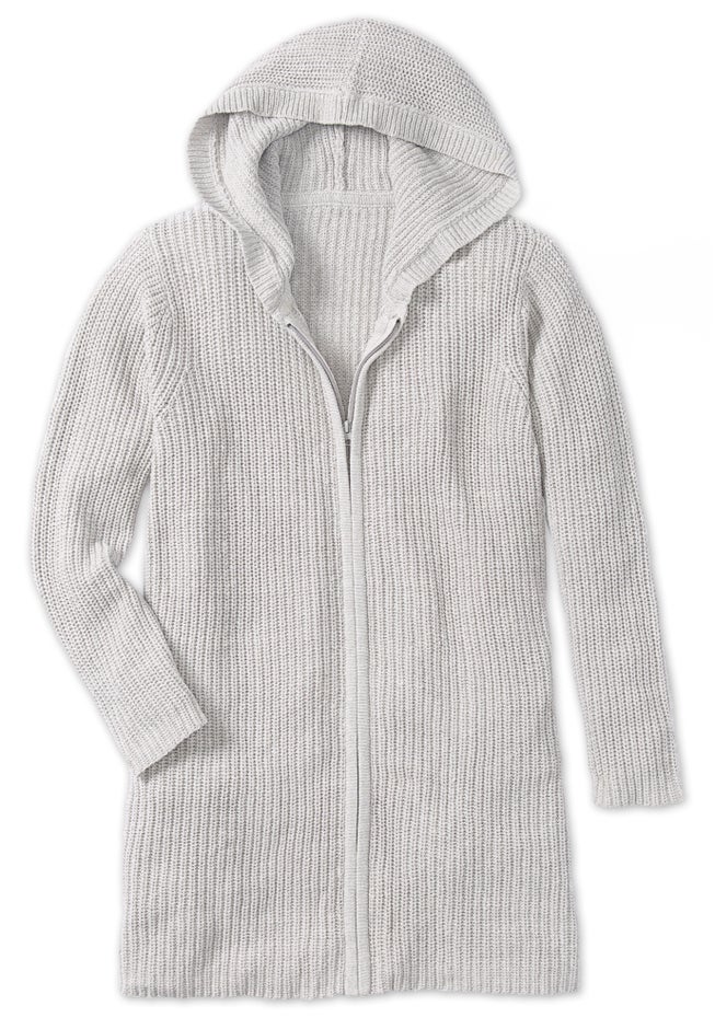 Hoodie Shaker Cardigan Sweater image number 5