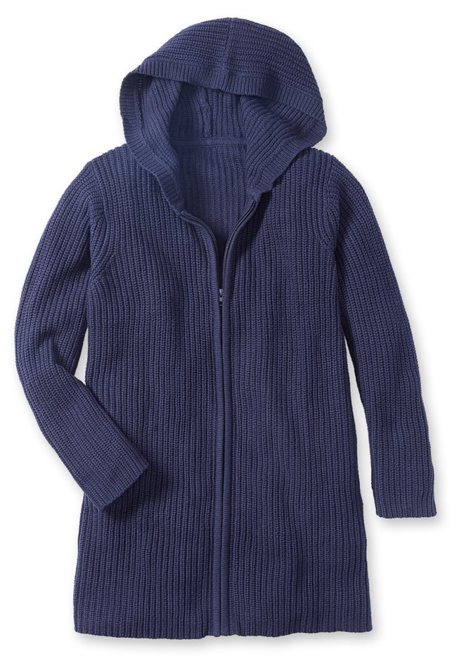 Hoodie Shaker Cardigan Sweater image number 5