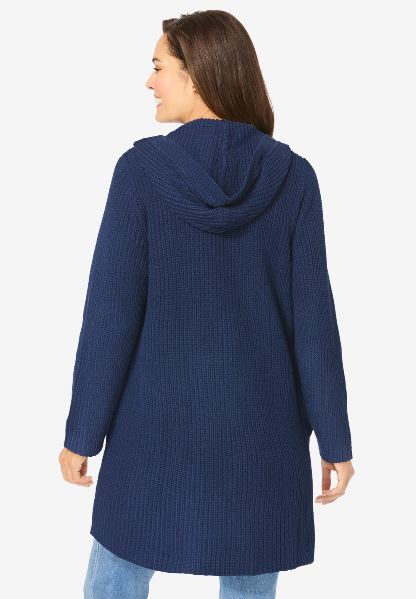 Hoodie Shaker Cardigan Sweater image number 2