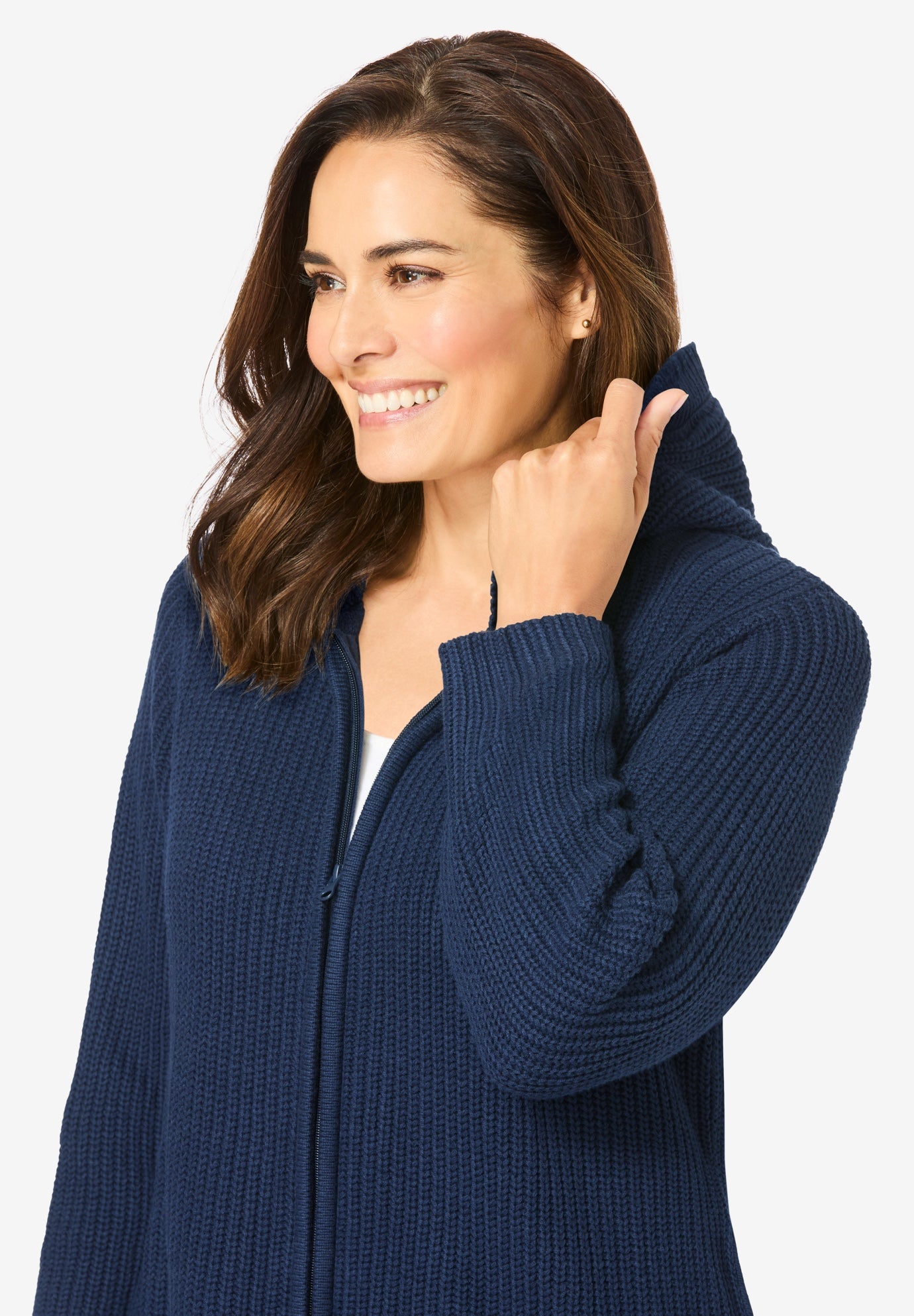 Hoodie Shaker Cardigan Sweater image number 4