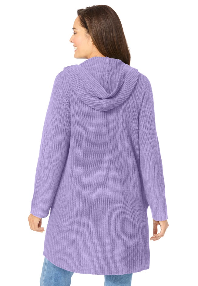 Hoodie Shaker Zipper Cardigan Sweater image number 1