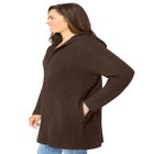 Hoodie Shaker Zipper Cardigan Sweater image number 2