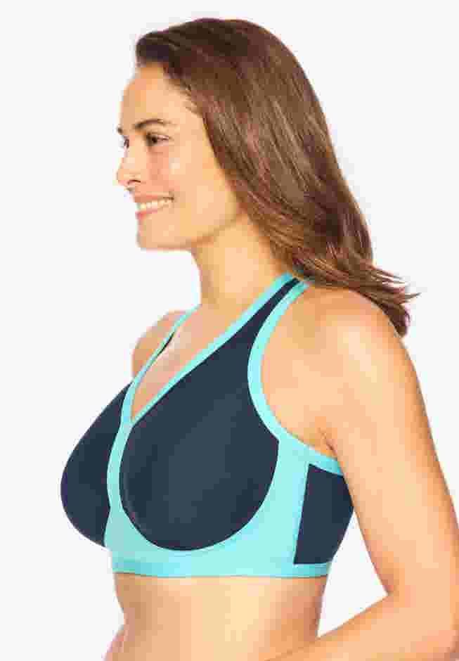 V-Neck Colorblock Sports Bra image number 2