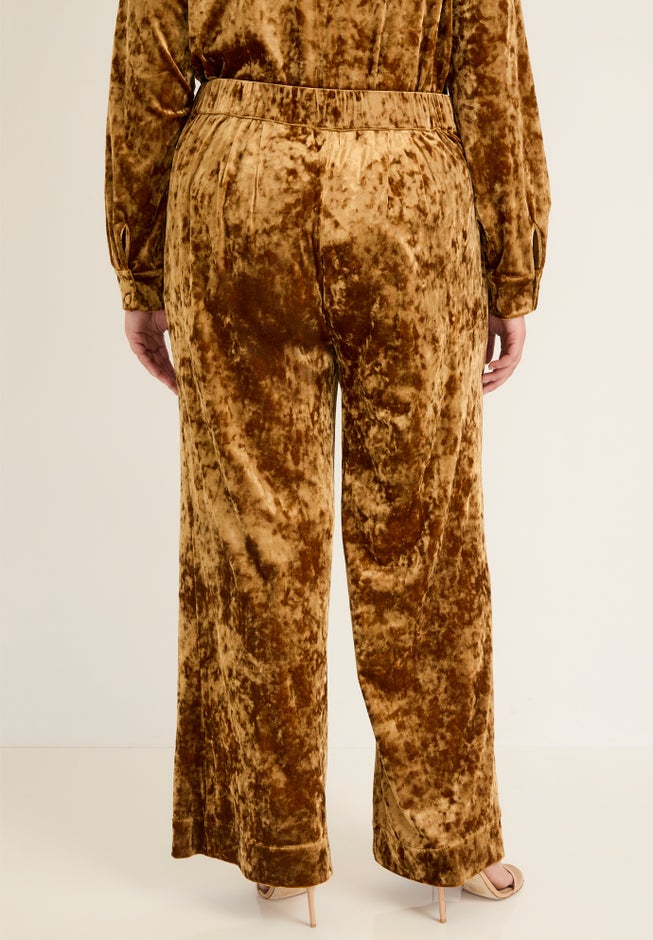 Crushed Velvet Wide-Leg Pant image number 1